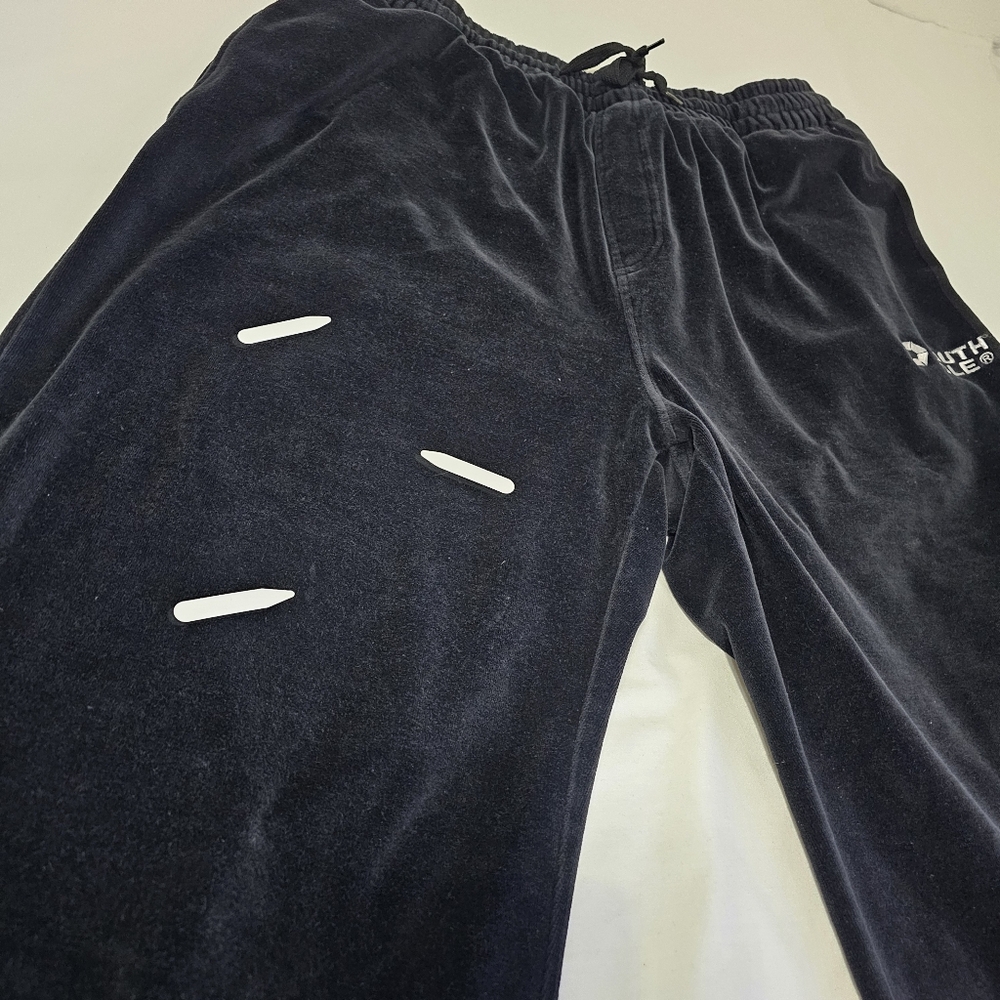 South Pole Velour Tracksuit Set XXL Black Full Zip Y2K Streetwear Jogger Set - Picture 10 of 11